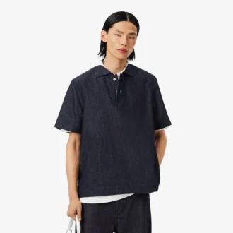 Polo de denim de corte holgado Runway