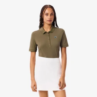 Polo de golf termorregulador de corte ajustado para mujer