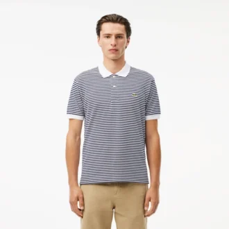 Polo de hombre L.12.12 de corte clásico con rayas y tejido Petit Piqué