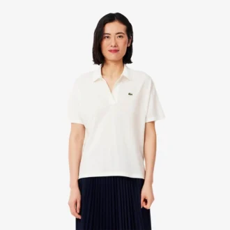 Polo de piqué de corte holgado para mujer