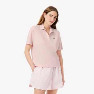Polo de piqué de corte holgado para mujer