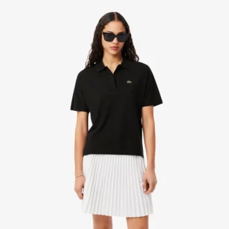 Polo de piqué de corte holgado para mujer