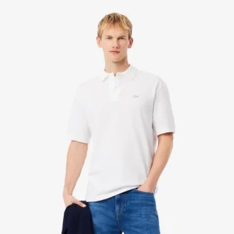 Polo de piqué grueso de corte holgado para hombre