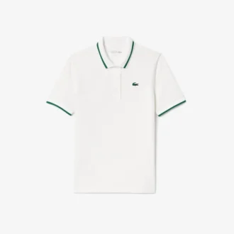 Polo de tenis con cuello a rayas y protección UV para mujer