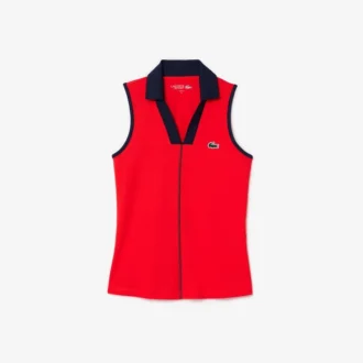 Polo de tenis sin mangas Ultra Dry de corte ajustado para mujer