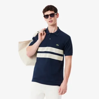 Polo L.12.12 de corte clásico con rayas llamativas para hombre