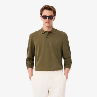 Polo L.12.12 de manga larga y corte clásico para hombre