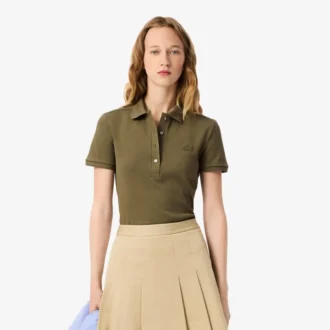 Polo L.12.12 Slim Fit Stretch Mini Piqua para mujer