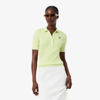 Polo L.12.D de mujer con corte ajustado y detalle Pointelle