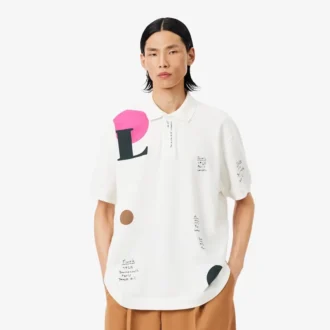 Polo Runway de piqué con estampado gráfico y corte holgado