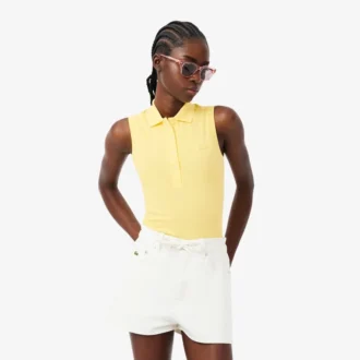 Polo sin mangas elástico L.12.12 de corte ajustado para mujer