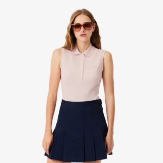 Polo sin mangas elástico L.12.12 de corte ajustado para mujer
