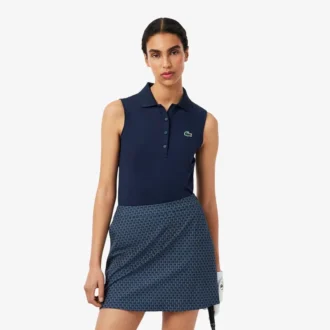 Polos de golf elásticos con protección UV y corte ajustado para mujer