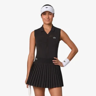 Polos de tenis sin mangas de punto elástico para mujer
