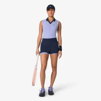 Polos de tenis sin mangas de punto elástico para mujer