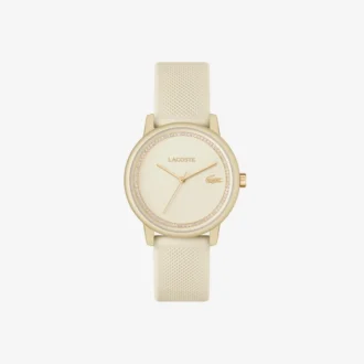 Reloj Lacoste.12.12 Go de 3 agujas en silicona color champán