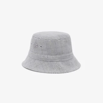Sombrero de pescador unisex de algodón a cuadros de doble cara