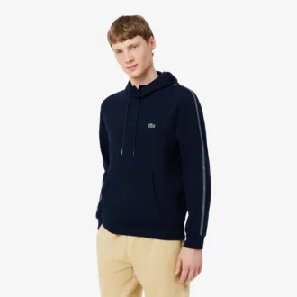 Sudadera con capucha, cremallera y franja con el logotipo