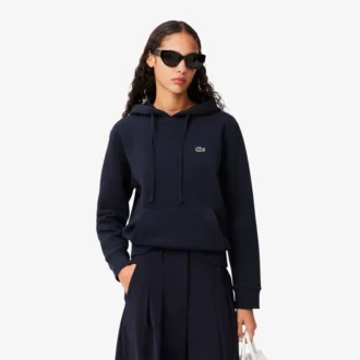 Sudadera con capucha de piqué de corte holgado para mujer