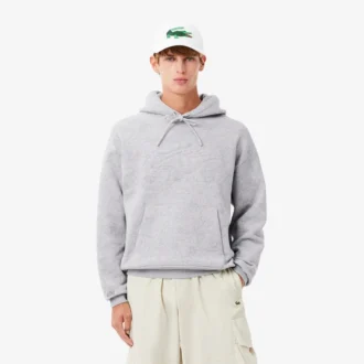 Sudadera con capucha estampada de corte holgado para hombre