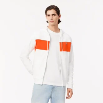 Sudadera con capucha y cremallera para hombre en bloques de color