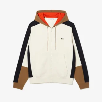 Sudadera con capucha y cremallera para hombre en bloques de color