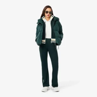 Sudadera con cremallera y detalles a rayas para mujer