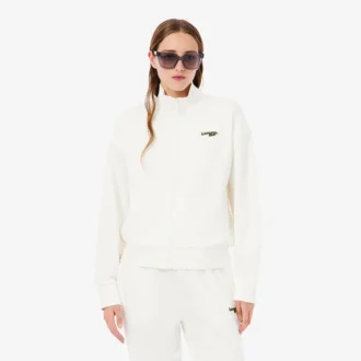 Sudadera con cremallera y insignia de corte holgado