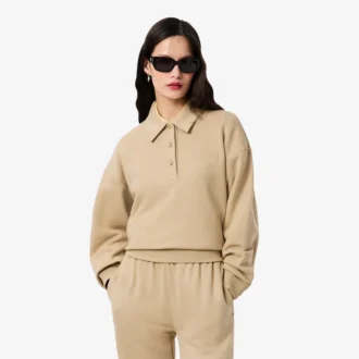 Sudadera con cuello polo para mujer