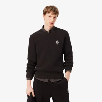 Sudadera con detalle de insignia de punto acanalado perlado