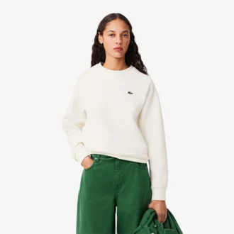 Sudadera de cuello redondo con tejido piqué para mujer