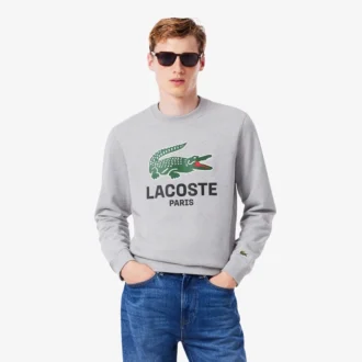Sudadera de cuello redondo estampada de corte clásico para hombre