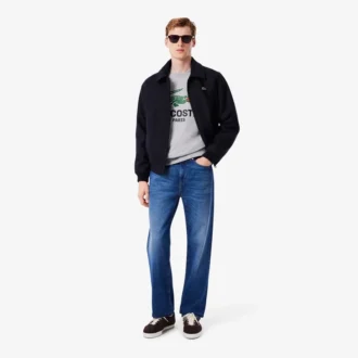 Sudadera de cuello redondo estampada de corte clásico para hombre