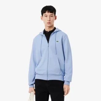 Sudadera de felpa con cremallera y corte clásico para hombre