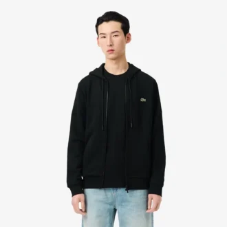 Sudadera de felpa con cremallera y corte clásico para hombre