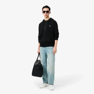 Sudadera de felpa con cremallera y corte clásico para hombre
