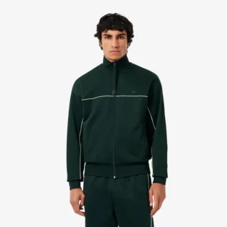 Sudadera de felpa con cremallera y efecto satinado para hombre
