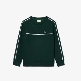 Sudadera de felpa con rayas y logotipo para niños