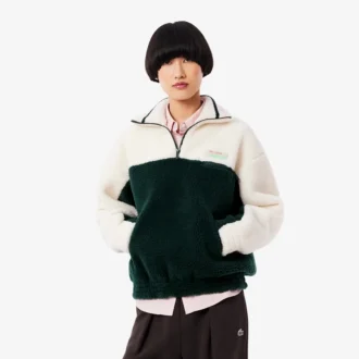 Sudadera de felpa oversize de cuello alto para mujer