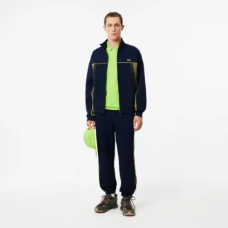 Sudadera de piqué con cremallera y corte holgado para hombre