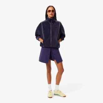 Sudadera oversize de terciopelo con cremallera para mujer