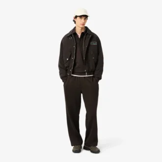 Sudadera polo de felpa de corte holgado para hombre