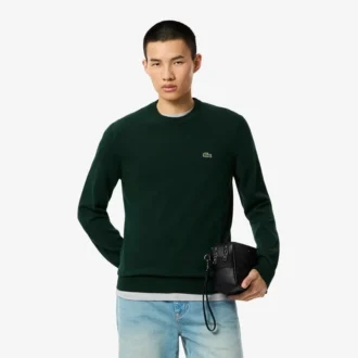 Suéter de algodón con cuello redondo para hombre