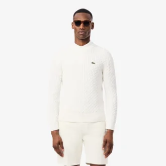 Suéter de algodón con punto trenzado para hombre