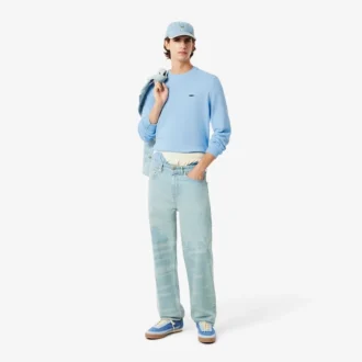 Suéter de algodón para hombre con cocodrilo y paisaje
