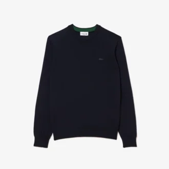 Suéter de cuello redondo de lana merino para hombre