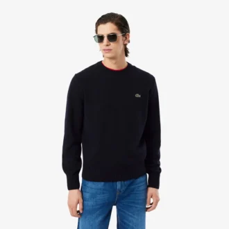 Suéter de cuello redondo de lana para hombre