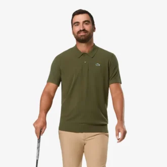 Suéter de golf de manga corta con cuello polo para hombre