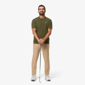 Suéter de golf de manga corta con cuello polo para hombre