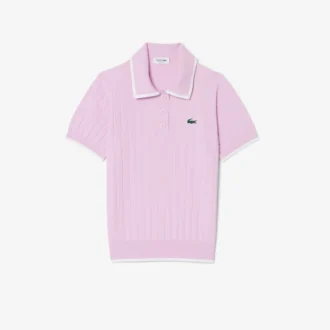 Suéter de golf de manga corta con cuello polo para mujer
